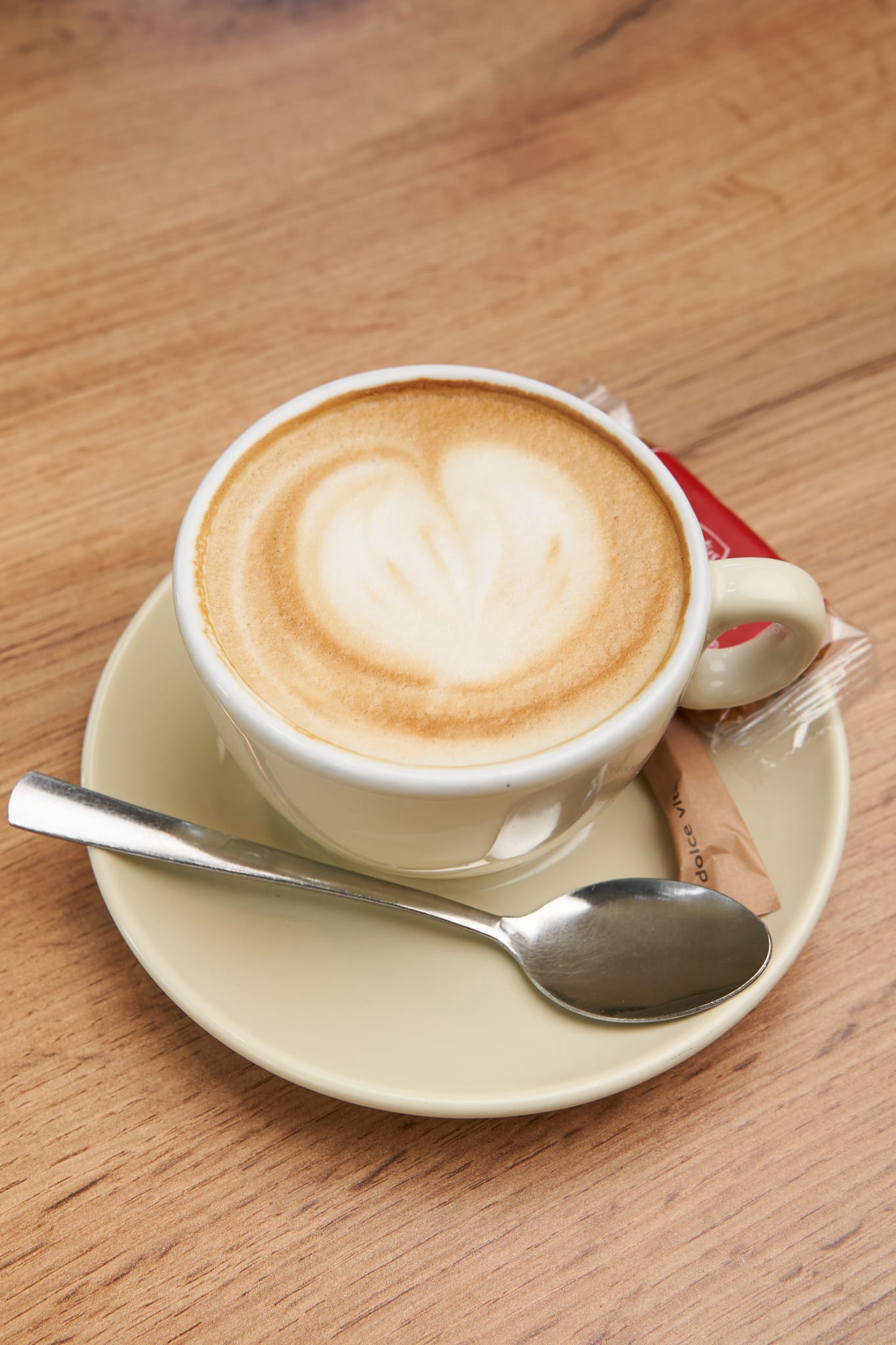 Cappuccino mit Latte-Art von oben